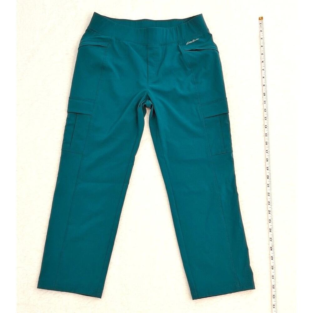 Eddie Bauer Pants Women's Cargo Elastic Waist Straight Leg Outdoor Green Sz 6